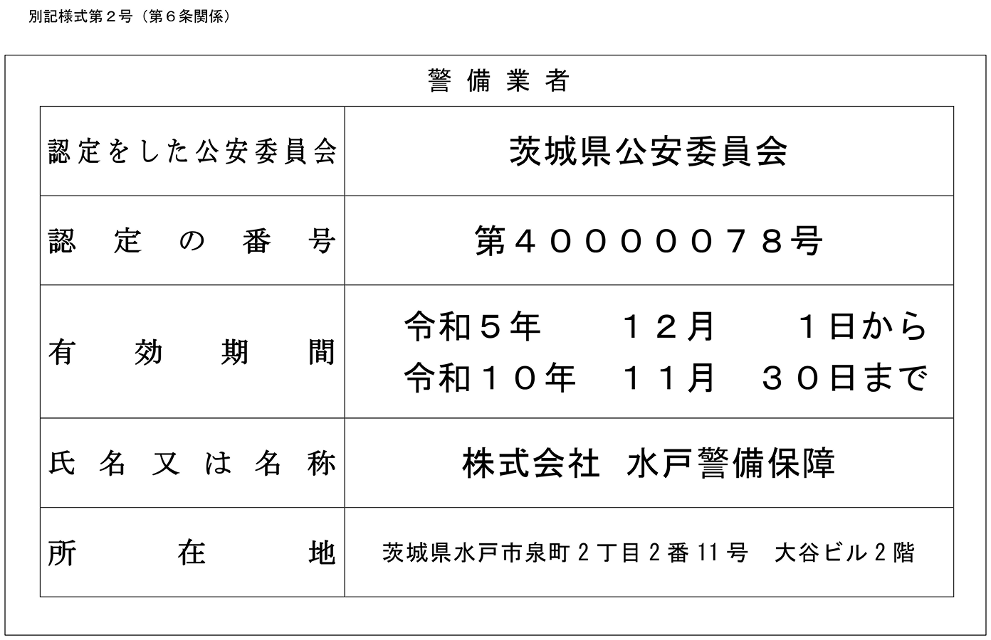認定証